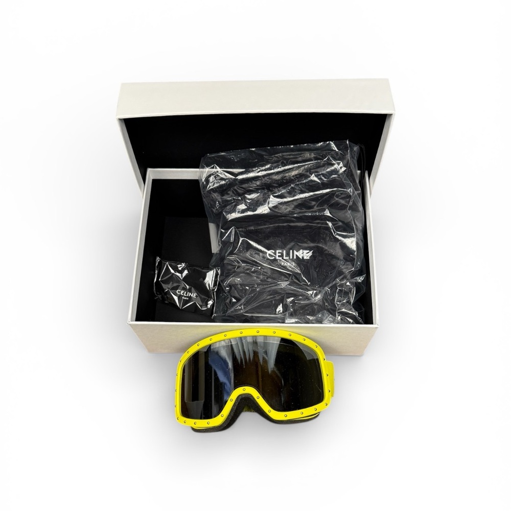 NWOT Celine Yellow and Black Ski Goggles - Picture 8 of 11